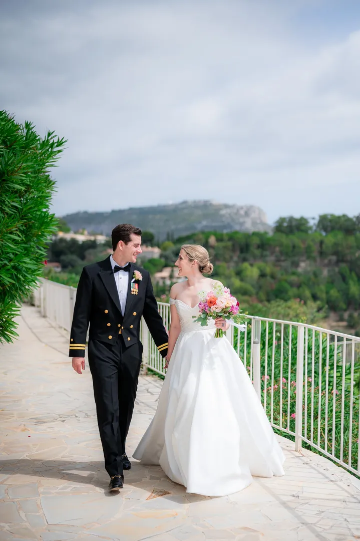 wedding photos at Château de la Chèvre d'Or in Eze Village